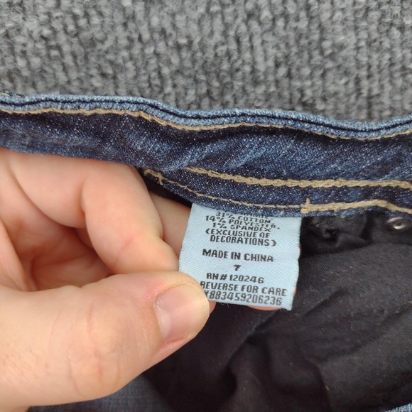 Womens Bongo Flirty Bootcut Jeans Size 7 Blue 14.5W 28.5 Inseam Decorated Pocket - Picture 11 of 11